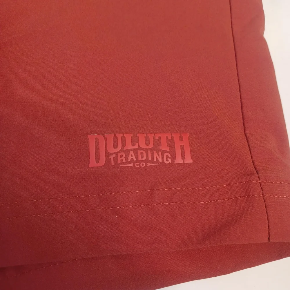 Duluth Trading Co Mens Moose 9” Board Shorts‎ Size 48 Drawstring Rust Orange